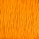 Close-up image of Supreme Corp's 5/2 Pearl Cotton Yarn | Large Cone, featuring tightly wound strands of bright orange mercerized cotton. The texture and vibrant color are prominently showcased, with individual fibers clearly visible, highlighting the smooth and slightly glossy surface of this versatile yarn.