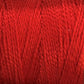 Close-up image of 5/2 Pearl Cotton Yarn by Supreme Corp, wound tightly on a large cone. The texture of the red mercerized cotton fibers is visible, showcasing a smooth and slightly glossy finish. The strands are uniformly twisted, creating a consistent and even appearance.