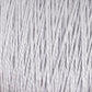 Close-up of a tightly wound mini-cone of light gray 5/2 Pearl Cotton Yarn by Supreme Corp. The strands are evenly aligned, showcasing the soft and fuzzy texture of the yarn fibers, perfect for weaving projects.