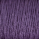 A close-up image showcases the smooth, twisted strands of Supreme Corp's 5/2 Pearl Cotton Yarn | Large Cone in a rich purple hue. This mercerized cotton yarn is versatile and appears densely wound, with consistent color and texture throughout.