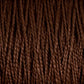 Close-up image of dark brown 10/2 Pearl Cotton Yarn from Supreme Corp. on a large cone, showcasing tightly twisted strands. The texture highlights the neatly wound fibers, forming a pattern of parallel lines. This versatile yarn provides a colorfast finish, making it ideal for various craft projects.