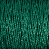 Close-up image of Supreme Corp.'s 10/2 Pearl Cotton Yarn in green. The fibers intertwine, creating a textured pattern with varying shades of green, indicating thickness and softness. This colorfast and versatile yarn, available in a large cone, is perfect for any project.