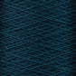 Close-up photo of Supreme Corp.'s 10/2 Pearl Cotton Yarn | Large Cone in a rich, dark blue color wound tightly around the spool in a crisscross pattern. The texture of this versatile yarn is slightly rough, with strands that are thin and uniform. The background is fully covered by the overlapping layers of this colorfast yarn.