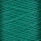 Close-up image of Supreme Corp.’s 10/2 Pearl Cotton Yarn (Large Cone) in a vibrant teal hue, tightly wound in intricate, intersecting layers to create a textured, crisscross pattern. This versatile yarn is uniformly wound without any loose strands visible, showcasing its colorfast quality.