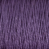 Close-up of 10/2 Pearl Cotton Yarn from Supreme Corp. The image shows tightly wound strands of versatile yarn, with a smooth texture and a consistent, rich purple color throughout. The Pearl Cotton fibers appear slightly glossy, reflecting light and giving the material a somewhat shiny appearance.