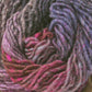 Close-up of a skein of Kureyon by Noro from Knitting Fever / Euro Yarns, showcasing intertwined strands in various shades of purple, pink, and grey. The textures and gradual color changes blend together, creating a soft and rich visual tapestry that inspires unique intarsia designs.