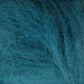 A close-up image of blue Plymouth Baby Alpaca Brush yarn fibers, crafted by Plymouth Yarn Co., forming a soft, fluffy, and textured surface reminiscent of cozy alpaca sweaters. The threads overlap and intertwine, creating a somewhat fuzzy appearance with visible fibers extending in various directions.