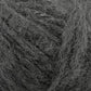 Close-up image of a ball of Plymouth Baby Alpaca Brush from Plymouth Yarn Co. in dark gray with a soft texture. The fibers are slightly loose, giving it a plush appearance, perfect for crafting alpaca accessories.