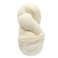 A close-up of a skein of cream-colored Cascade Eco and Cascade Eco Plus Wool Yarn by Cascade Yarns, neatly twisted into a loop. Made from Peruvian Highland wool, the texture appears soft and smooth, ideal for knitting or crocheting projects. The simple white background highlights the yarn's exquisite details.