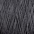 Close-up image of a ball of dark grey Homestead 8/2 Cotton Yarn | Large Cone by Supreme Corp, showcasing the intricate crisscross pattern of the threads.