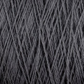 A close-up view of the Supreme Corp Homestead 8/2 Cotton Yarn | Mini-cone in dark gray reveals machine-washable yarn strands intricately intertwined to create a textured pattern. The soft and slightly fuzzy yarn fibers suggest a cozy material perfect for knitting or crocheting.