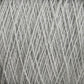 Close-up of a ball of light gray, machine-washable Homestead 8/2 Cotton Yarn | Mini-cone by Supreme Corp, showing tightly wound strands in a textured pattern. The yarn has a soft, slightly fuzzy appearance, and the crisscrossing fibers create a detailed, intricate visual.