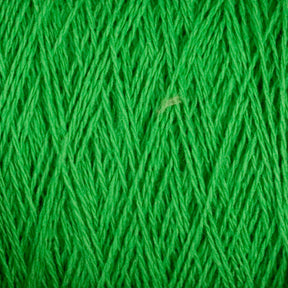 Close-up image of tightly wound, vibrant green Homestead 8/2 Cotton Yarn by Supreme Corp. The texture reveals individual strands intricately interlaced, forming a rich and detailed pattern. Some minor variations in shading and thickness of the threads are visible, adding to the visual depth.