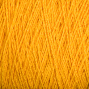 Close-up of a ball of bright yellow Homestead 8/2 Cotton Yarn from Supreme Corp. The detailed texture reveals interwoven strands with a soft, fibrous appearance. This vibrant yarn is ideal for weaving and machine-washable, ensuring ease and durability throughout your projects.