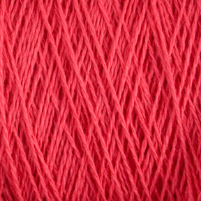 Close-up view of intricate and textured fibers from the Homestead 8/2 Cotton Yarn | Mini-cone by Supreme Corp. The bright pink weaving yarn is intertwined in various directions, exhibiting a dense arrangement with shades ranging from light to dark pink, which beautifully highlights the strands' highlights and shadows.