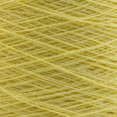 Close-up image of Homestead 8/2 Cotton Yarn | Mini-cone by Supreme Corp, wound in a crisscross pattern, showing the detailed texture and fibers of this versatile yarn. The bright yellow color dominates the image, creating a warm and sunny visual appeal.