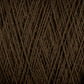 A close-up view of the Homestead 8/2 Cotton Yarn | Mini-cone by Supreme Corp, with its dark brown strands tightly wound in a crisscross pattern, showcases the texture and fibers of the material. This machine-washable yarn appears thick and slightly rough.