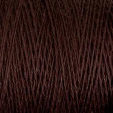 Close-up of dark brown Homestead 8/2 Cotton Yarn by Supreme Corp, wound tightly on a large cone. The texture of the yarn is beautifully detailed, showcasing individual fibers and strands woven together intricately.