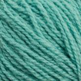 A close-up image of a bundle of Victorian 2-Ply Wool Yarn from Halcyon Yarn. This sport weight yarn showcases thick, twisted strands with individual fibers and a slightly fuzzy texture. The photograph highlights the intricate details of the 2-ply construction and the rich teal hue, making it perfect for hand knitting projects.