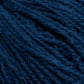 Close-up image of strands of dark blue Victorian 2-Ply Wool Yarn by Halcyon Yarn. The fibers appear thick and slightly fuzzy, highlighting the texture and softness of the material. This sport weight wool is woven in multiple directions, creating a dense, intertwined pattern perfect for hand knitting.