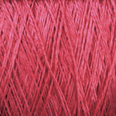 Close-up image of Halcyon Yarn's Newport 16/2 Linen Yarn | Mini-cone in a vibrant pink, showcasing the intertwined fibers and texture. The strands are tightly wound together, creating a dense and intricate pattern.