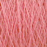 Detailed close-up of Newport 16/2 Linen Yarn from Halcyon Yarn. The soft, pink strands are intertwined, creating a textured and intricate pattern. The image captures the fine details of the fibers, highlighting their smooth and slightly glossy appearance on this large cone.