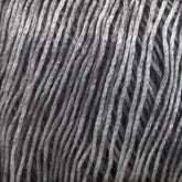 Close-up of densely packed Katia Air Lux yarn. The strands, aligned vertically, showcase varying shades of grey from light to dark, creating a textured and patterned effect. The fibers appear soft and slightly shiny.