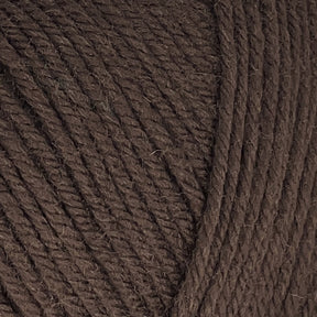 Close-up image of dark brown Cascade 220 Superwash Wool Yarn by Cascade Yarns, showcasing the texture and beautiful stitch definition of the twisted fibers made from 100% merino wool.