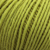 Close-up image of a ball of light green Cascade 220 Superwash Wool Yarn by Cascade Yarns. The texture of the 100% merino wool DK weight fibers and the individual strands twisted together are clearly visible, providing a detailed view of the beautiful stitch definition.