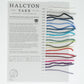 An image of the Halcyon Yarn Plymouth Select Superwash Merino Sample Card displays 18 distinct yarn colors, each identified by its unique code. The card also provides details on fiber content, gauge, needle size, and care instructions—perfect for crafting children's garments using 100% Merino Superwash wool.