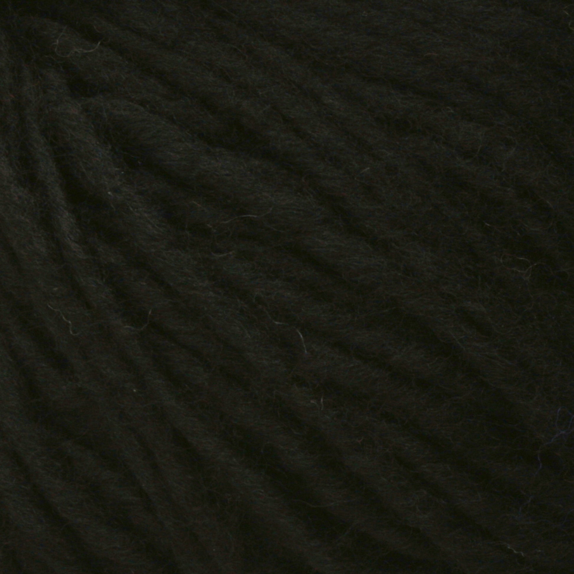 A close-up image of dark brown Malabrigo Merino Worsted Wool Yarn by Malabrigo Yarn. The strands are thick and moderately twisted, with a slightly fuzzy texture. The rich, even color throughout highlights the natural fiber's soft and cozy appearance, perfect for projects requiring a worsted weight gauge.