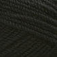 Close-up image of Plymouth Encore Worsted Yarn in black, showing the detailed texture and tightly twisted fibers. The yarn appears thick and suitable for knitting or crocheting projects, with a slightly fuzzy surface giving it a soft, cozy appearance. This product from Plymouth Yarn Co. is an economical option that is perfect for any crafting needs.