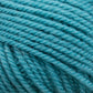 Close-up image of Plymouth Encore Worsted Yarn by Plymouth Yarn Co. in turquoise blue. The texture shows tightly wound strands with a slightly fuzzy surface, emphasizing the soft and fibrous nature of the machine washable yarn. The color appears even and vibrant throughout the image, making it an economical option for various projects.