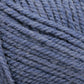 Close-up image of Plymouth Encore Worsted Yarn fibers from Plymouth Yarn Co., showing a coiled and tightly woven blue texture. The yarn appears soft and slightly fuzzy, highlighting the intricacies of the individual threads that make up this economical option.