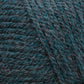 Close-up image of dark green and black Plymouth Encore Worsted Yarn by Plymouth Yarn Co., showing its thick, tightly woven fibers and slightly fuzzy texture. The strands have a natural twist, highlighting the mix of colors and the intricate details of this economical yarn option.