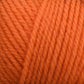 Close-up image of thick, orange Plymouth Encore Worsted Yarn by Plymouth Yarn Co., showcasing the tightly twisted fibers and detailed texture. The yarn appears soft and fluffy with a warm, vibrant hue, perfect for knitting or crocheting various crafts. This machine washable yarn provides an economical option for your creative projects.