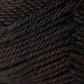 Close-up image of dark brown yarn. The Jo Sharp Classic DK Wool by Kingfisher Yarn & Fibre is tightly wound, with visible texture and intricate patterns of the fibers. The overall color appears rich and slightly variegated with hints of darker and lighter brown tones, showcasing its versatile DK gauge in premium grade wool.