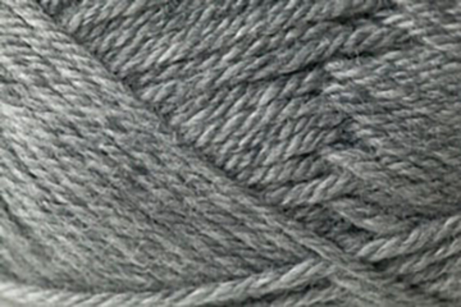 Close-up shot of a ball of light gray Jo Sharp Classic DK Wool from Kingfisher Yarn & Fibre, showcasing the texture and twisted strands. The yarn appears soft and thick, suitable for knitting or crocheting with its versatile DK gauge, promising premium grade wool quality.