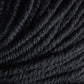 Close-up image of black Jo Sharp Mulberry Silk Georgette Yarn by Kingfisher Yarn & Fibre, showcasing its texture and tightly wound strands. The image highlights the softness and luxurious feel of the yarn, with detailed visibility of individual fibers, making it perfect for creating heirloom items.