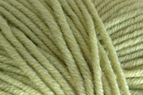 Close-up image of Jo Sharp New Era Merino DK Superwash yarn by Kingfisher Yarn & Fibre in light green. The thick, super soft strands of yarn are tightly wound together, showcasing a slightly fuzzy texture. Ideal for DK weight projects, the color is uniform throughout, with subtle variations in shading visible due to the lighting and texture of the fibers.