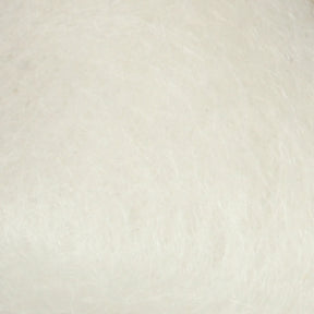 Close-up image of a white, soft, and fluffy texture, possibly resembling the Coopworth Blend Wool Roving by Dashing Mouse. The surface appears smooth and uniform, with delicate, fine fibers intertwined—a testament to the quality often found in New Zealand breeds.