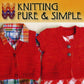 A cover image titled "Baby Vests" by Bryson Distributing, Inc. showcases two knitted pieces in red: a sleeveless vest layered over a plaid shirt on the left and a short-sleeved cardigan with buttons over a patterned dress on the right. Both pieces are easy to put on and not bulky, making them perfect for everyday wear.