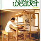 A person operating a large wooden loom features on the cover of a book titled "The Master Weaver Library" by S.A. Zielinski, with cozy interiors showcasing natural wood elements. Small text on the cover credits Robert Lecien as the editor, and it is brought to you by Leclerc Looms.