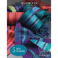 Cover image of the "Handwoven Special Pattern Collection – 5 Gifts To Weave: eBook Printed Copy" by Long Thread Media, showcasing five colorful woven scarves in shades of blue, green, purple, and pink, neatly arranged. The text overlay reads "5 Gifts to Weave." The Halcyon Yarn logo and contact information are displayed at the bottom.