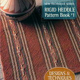 The cover of the "Best of Handwoven New Technique Series: Rigid Heddle Pattern Book 1, eBook (Printed version)" from Long Thread Media features an earthy-toned woven textile demonstrating complex weaving styles, placed beside a decorative ceramic pot. The text highlights "Designs & Techniques by Betty Davenport.