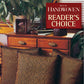 Four patterned cushions are placed in front of a wooden dresser with drawers, which is topped with a large plant and various decorative items. In the corner, a red badge reads "Long Thread Media: Top Ten Projects from 30 Years of Handwoven (Printed Version).