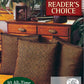 A magazine cover titled "Best of Handwoven, Reader's Choice: Top Ten Projects from 30 Years of Handwoven" by Long Thread Media displays three woven pillows in front of a wooden desk. A green label announces "10 All-Time Favorites." In the bottom right corner, there is an advertisement for yarn.