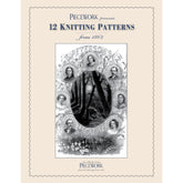 A vintage-style cover for "PieceWork Presents: Patterns from 1862 Peterson Magazine – eBook printed copy," presented by Long Thread Media. The elaborate design features six portrait illustrations surrounding a central scene and text. The bottom reads "Peterson's Magazine 1862." The background is a beige, scalloped border.