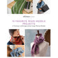 The cover of Little Looms Presents: 10 Favorite Rigid Heddle Projects - eBook Printed Copy by Long Thread Media showcases images of five woven creations: a green and white table runner, a purple scarf, an orange scarf worn by a model, a blue towel, and a black tote bag held by a model.