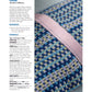 A detailed tutorial page for a relaxation eye cover project by Jennifer B. Williams. The main image features a close-up of a woven eye cover in blue and green with pink accents, resting on a textured fabric. Instructions and materials are listed next to the image, with guidance from "Sensational Silk: Weave, Knit, Crochet, and Embroider with One of Nature’s Luxuries," an eBook printed copy offered by Long Thread Media.